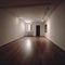 A wide symmetrical shot film photo of empty room generative AI