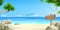 Wide tropical beach banner background