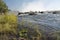 Wide view background landscape on top of Victoria Falls , Livingstone, Zambia