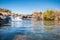 Wide view of Bourkes Luck Potholes waterfall, Mpumalanga