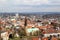 Wide view on the churches in bielefeld germany from the rooftop of the sparrenburg