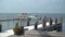 Wide view of dock at Ho Hum beach on Fire Island