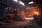 wide view of a foundry workshop with machinery