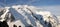 Wide view of the french Mont Blanc highest summit of the Alps