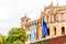 A wide view of the historic palace Maximilianeum in Munich in Bavaria