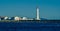 Wide view Lighthouse on Culatra Island in Ria Formosa