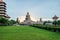 Wide view of the main Buddha sculpture of the Fo Guang Shan Buddha memorial center Kaohsiung