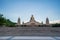 Wide view of the main Buddha sculpture of the Fo Guang Shan Buddha memorial center Kaohsiung