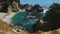 Wide view of mcway falls on the california coast in big sur