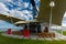 Wide View of Tall Red Pots and Real Grass Aboard Celebrity Eclipse Cruise