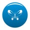 Wide wing butterfly icon blue vector