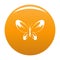 Wide wing butterfly icon vector orange