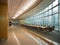 Wideangle shot of modern glass partitioned office