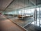 Wideangle shot of modern glass partitioned office