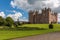 Wider shot of Drumlanrig Castle garden side, Dumfriesshire, Scot