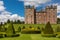 Wider shot of Drumlanrig Castle garden side, Dumfriesshire, Scot