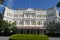 wider view of Front Facade of Raffles Hotel Beach Road Singapore