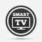 Widescreen Smart TV sign icon. Television set.