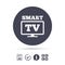 Widescreen Smart TV sign icon. Television set.