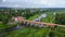 The Widest Waterfall in Europe in Latvia Kuldiga and Brick Bridge Across the River Venta in the Evening After Sunrise