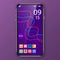 Widget mobile application user interface purple for phone