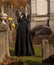 Widow in black cape