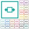 Width tool flat color icons with quadrant frames