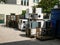 Wien/Austria - june 4 2019: discarded washing machines piled outside of a recycling and recovery compound in vienna