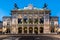 Wien opera building facade at night