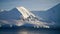 Wiencke Island / Dorian Bay landscape with snowy mountains in Antarctica.