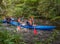 Wieprza River, kayakers