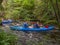 Wieprza River, kayakers