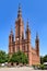 Wiesbaden, Germany -  Neo-Gothic protestant church called `Marktkirche`