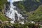 A wiew of Fagaras mountains at Balea waterfall in Transylvania Romania eastern Europe.