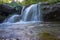 A wiew of Fagaras mountains at Balea waterfall in Transylvania Romania eastern Europe.