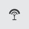 WiFi antenna icon in a flat design in black color. Vector illustration eps10