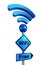 Wifi blue road sign