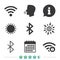 Wifi and Bluetooth icon. Wireless mobile network.