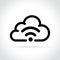 Wifi cloud icon on white background