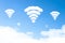 Wifi cloud shape. network , communication