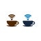 Wifi coffee icons design, coffee cups, isolated