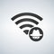 Wifi connection signal icon with hacker attack icon in the circle. vector illustration isolated on modern background.