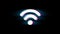 Wifi Connection Signal Symbol on Glitch Retro Vintage Animation.