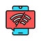 wifi disconnected mobile phone color icon vector illustration