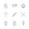 wifi , dustbin , pencil , lock , interface icons , arrows , nav
