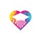 Wifi education heart shape concept logo design