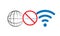 Wifi Forbid Blocked - Wireless WiFi Red Blocked Icon and Internet Server