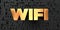 Wifi - Gold text on black background - 3D rendered royalty free stock picture