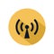 Wifi hotspot icon vector isolated on yellow circle. Connecting hotspot icon for web and mobile phone