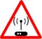 Wifi hotspot icon. Wireless hotspot internet sign. Communication technology symbol. Red circle road sign isolated on white.